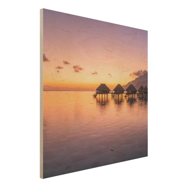 Quadri in legno con spiaggia Sogno del tramonto