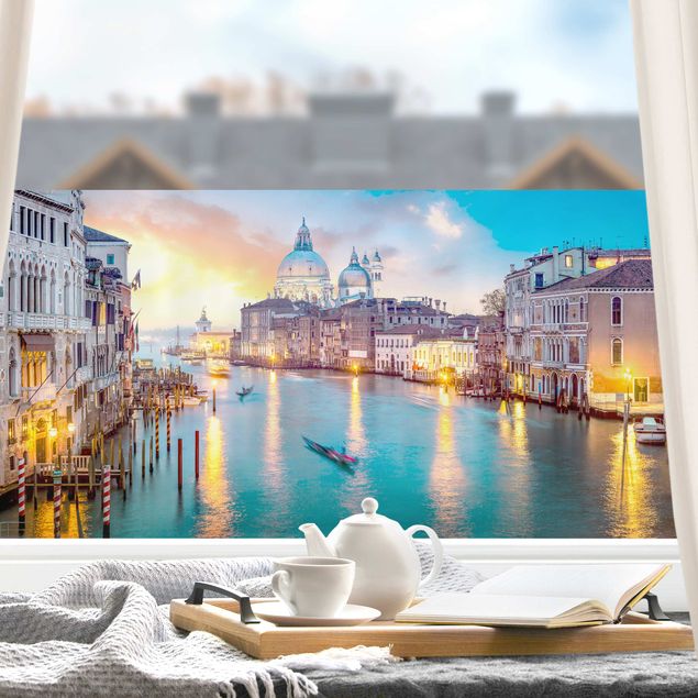 Adesivi per finestre con architettura e skylines Tramonto a Venezia