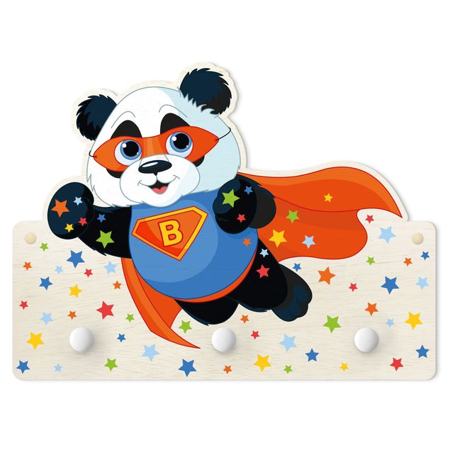 Appendiabiti colorato Super Panda con lettere personalizzate