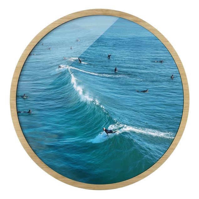 Quadri con cornice con paesaggio Surfista a Huntington Beach