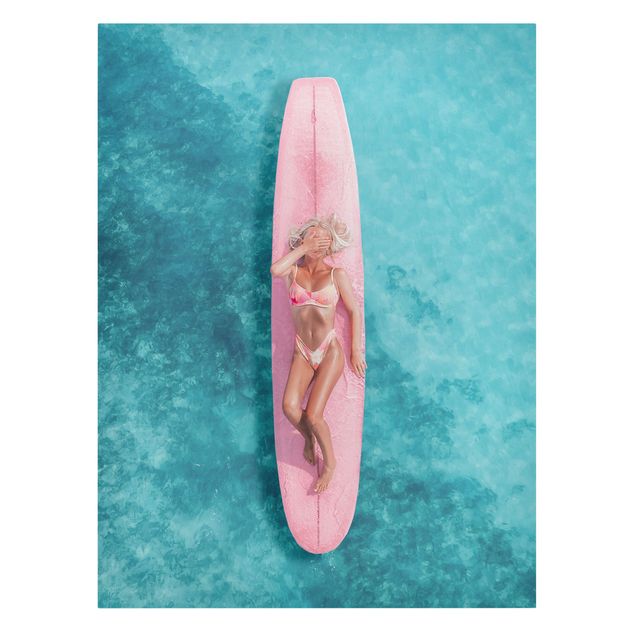 Quadri moderni   Surfista su tavola rosa