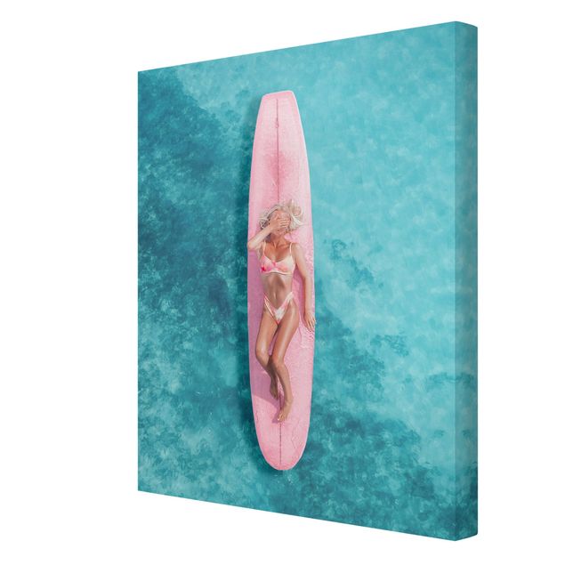 Quadri natura Surfista su tavola rosa