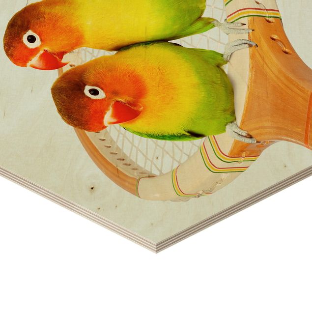 Stampe su legno Tennis con uccelli