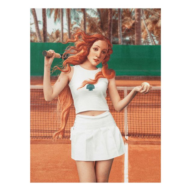 Quadro arancione Venere del tennis