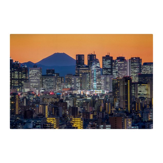 Quadri Tokyo Tokyo con il monte Fuji di sera