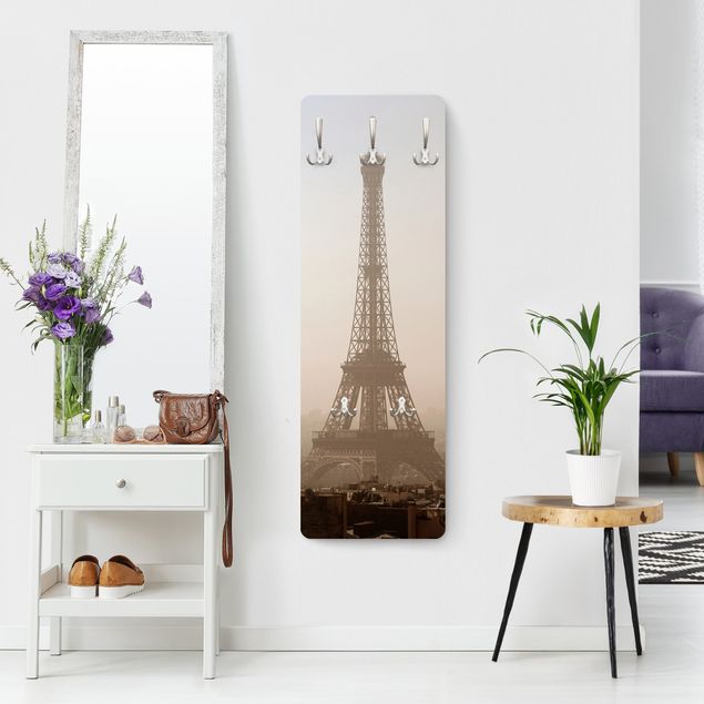 Appendiabiti pannello con architettura e skylines Tour Eiffel