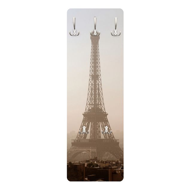 Appendiabiti da parete con pannello Tour Eiffel