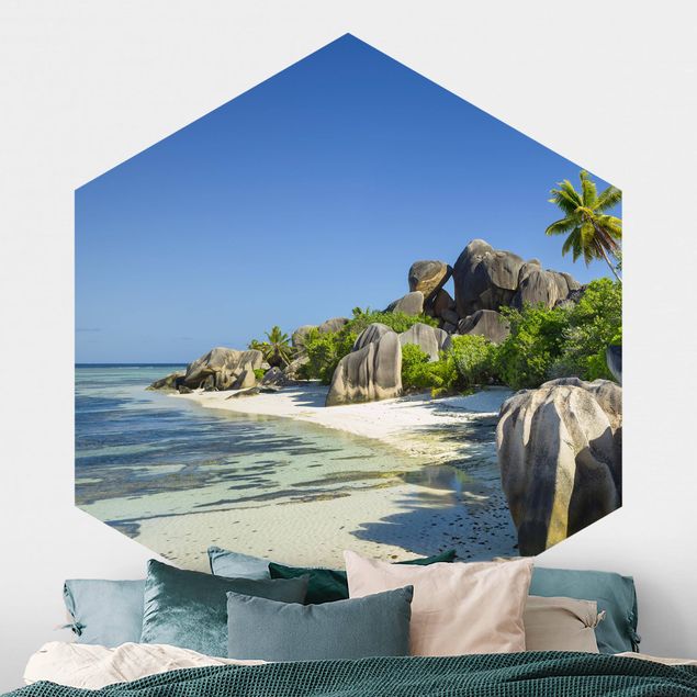Carta da parati adesiva Spiaggia da sogno Seychelles