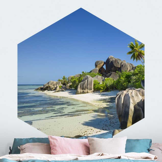 Carte da parati tramonto Spiaggia da sogno Seychelles