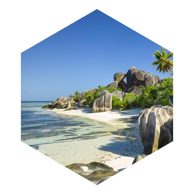 Carta da parati floreale Spiaggia da sogno Seychelles