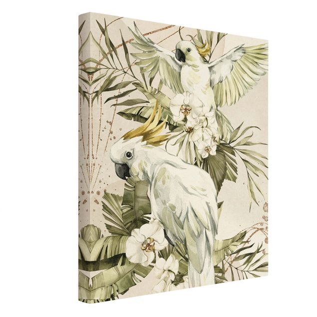 Quadri su tela Uccelli tropicali - Cacatua bianchi