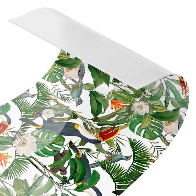 Carta adesiva Tucano tropicale con monstera e foglie di palma II