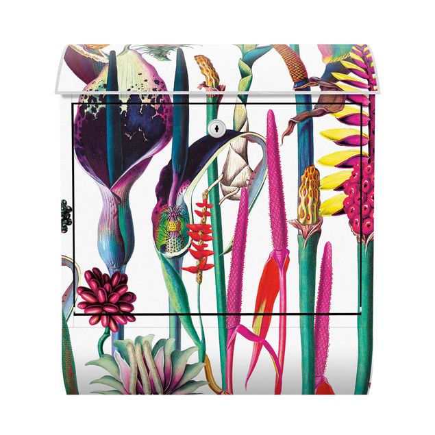 Cassette della posta multicolore Motivo di lusso tropicale XXL