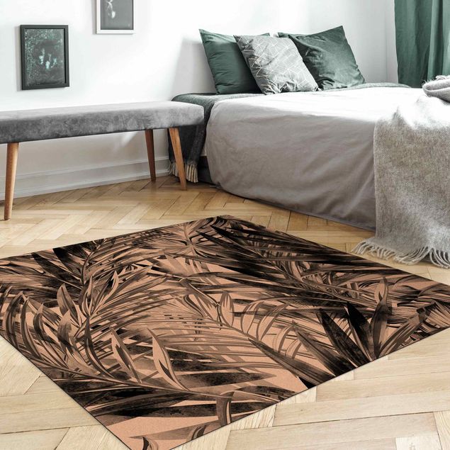 tappeto grigio antracite Sottobosco tropicale nero