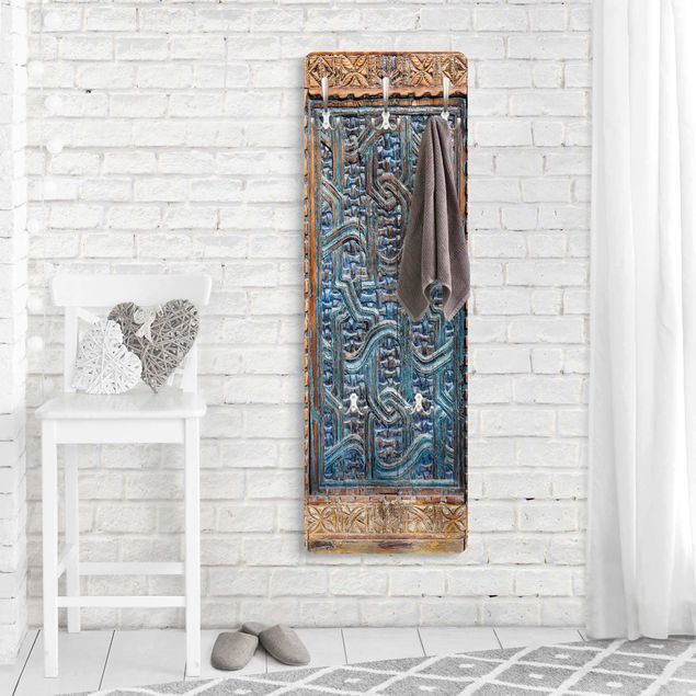 Appendiabiti pannello effetto legno Porta con intaglio marocchino