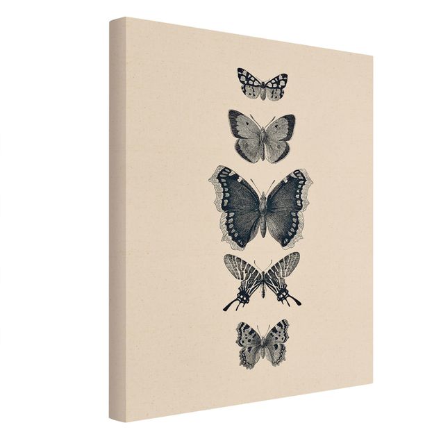 Quadri Monika Strigel Farfalle d'inchiostro su sfondo beige