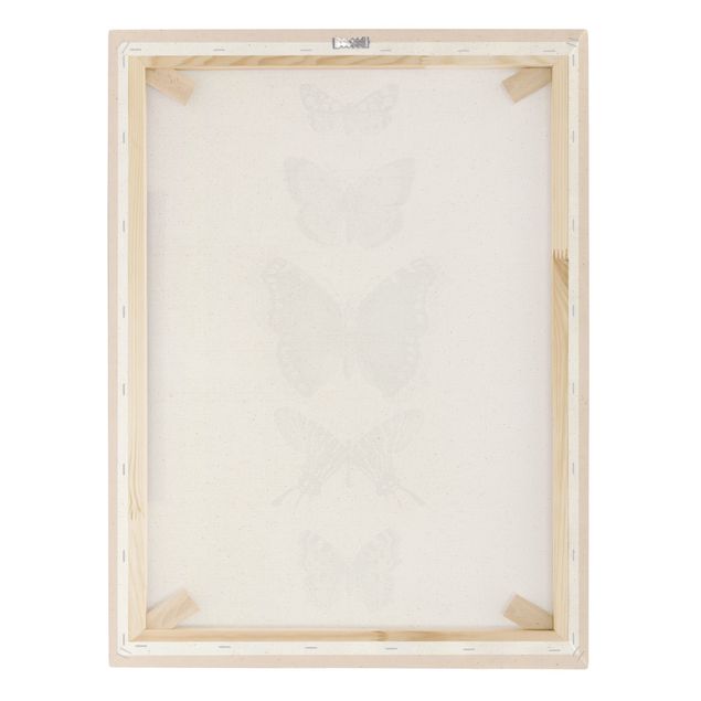 Stampa su tela Farfalle d'inchiostro su sfondo beige