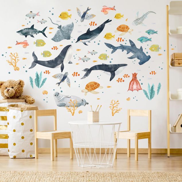 Adesivi murali con animali Il mondo sottomarino dei pesci