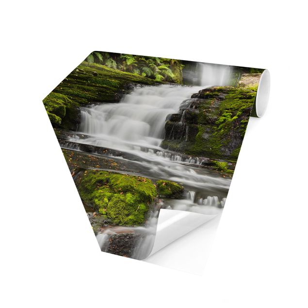 Fotomurale esagonale Le cascate Upper Mclean in Nuova Zelanda