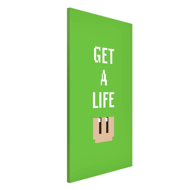 Lavagne magnetiche con frasi Frase di videogioco Get A Life in verde