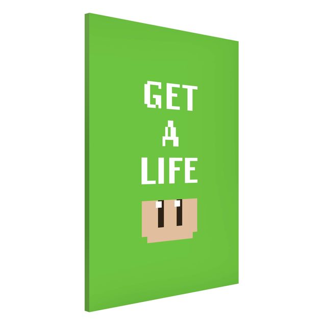 Lavagne magnetiche con frasi Frase di videogioco Get A Life in verde