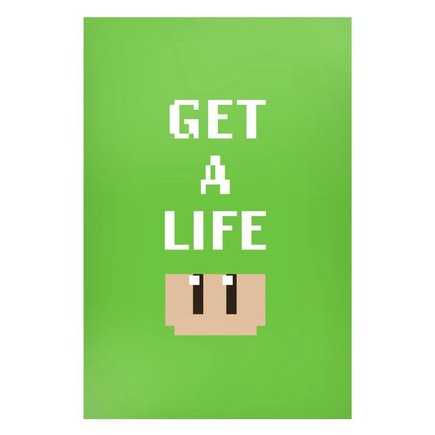 Quadro moderno Frase di videogioco Get A Life in verde