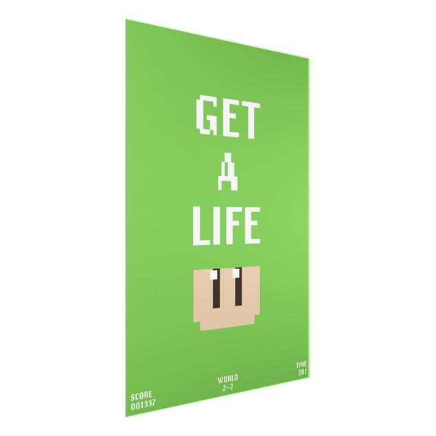 Quadro verde Frase di videogioco Get A Life in verde