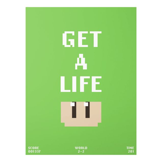 Quadri Frase di videogioco Get A Life in verde