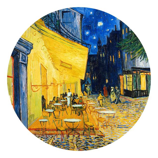 Carte da parati adesive Vincent van Gogh - Terrazza di un caffè di notte