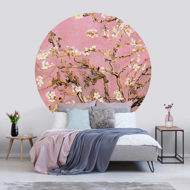 Quadri puntinismo Vincent Van Gogh - Mandorlo in fiore in rosa antico