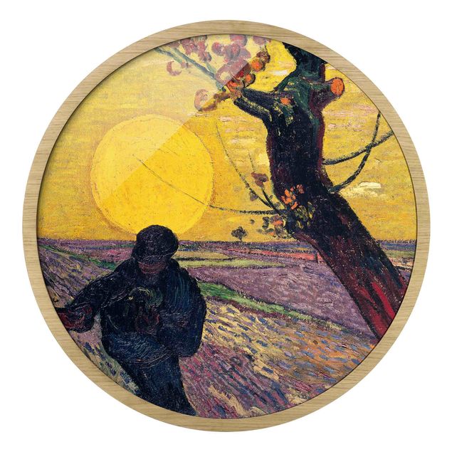 Stile artistico Vincent Van Gogh - Seminatore con sole al tramonto