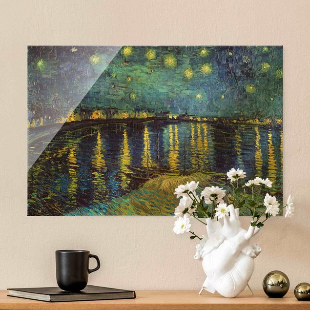 Quadro puntinismo Vincent Van Gogh - Notte stellata sul Rodano
