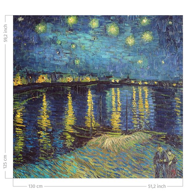 Quadro puntinismo Vincent van Gogh - Notte stellata sul Rodano