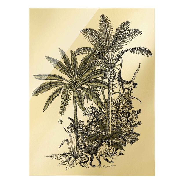 Quadri stampe Illustrazione vintage - Scimmie e palme
