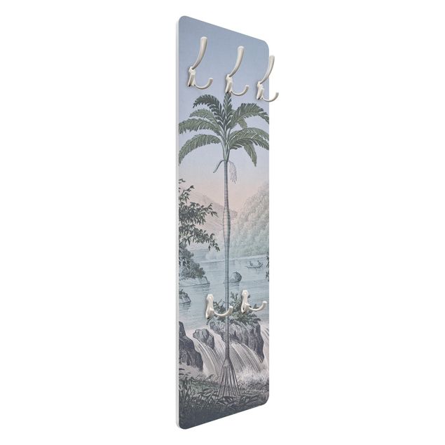 Pannello appendiabiti Illustrazione vintage - Paesaggio con palma