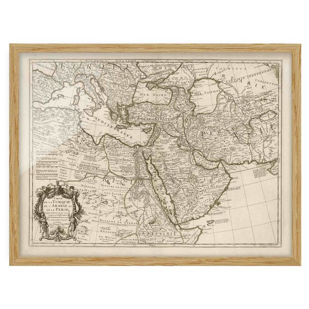 Quadri Andrea Haase Mappa vintage del Medio Oriente