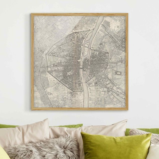 Quadri di Parigi Mappa vintage Paris