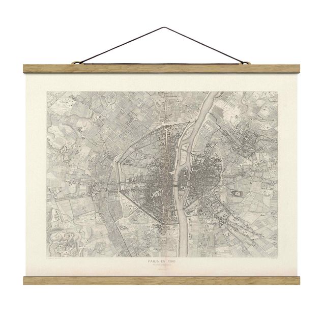 Riproduzioni quadri Mappa vintage Paris