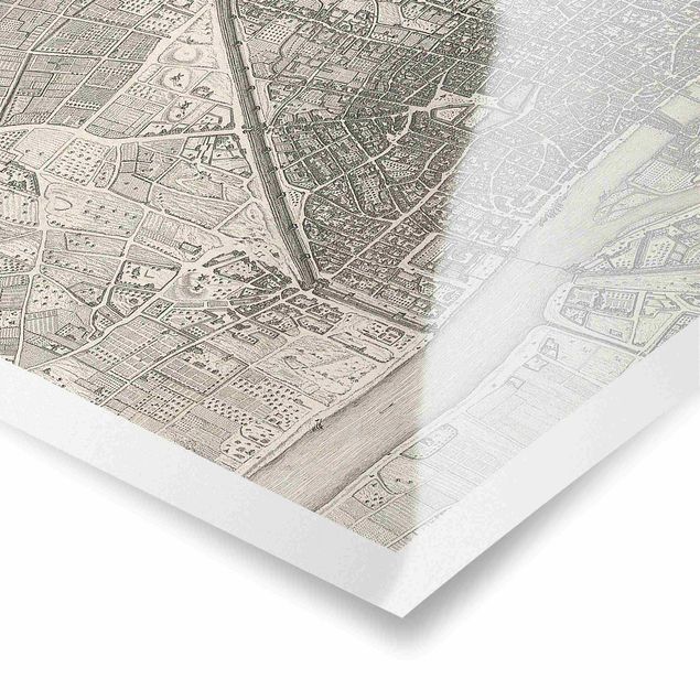 Stampe Mappa vintage Paris