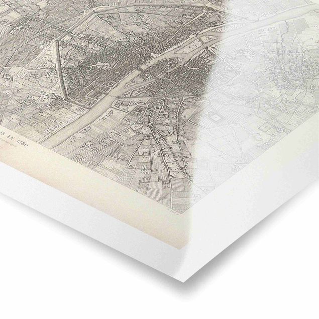 Stampe Mappa vintage Paris