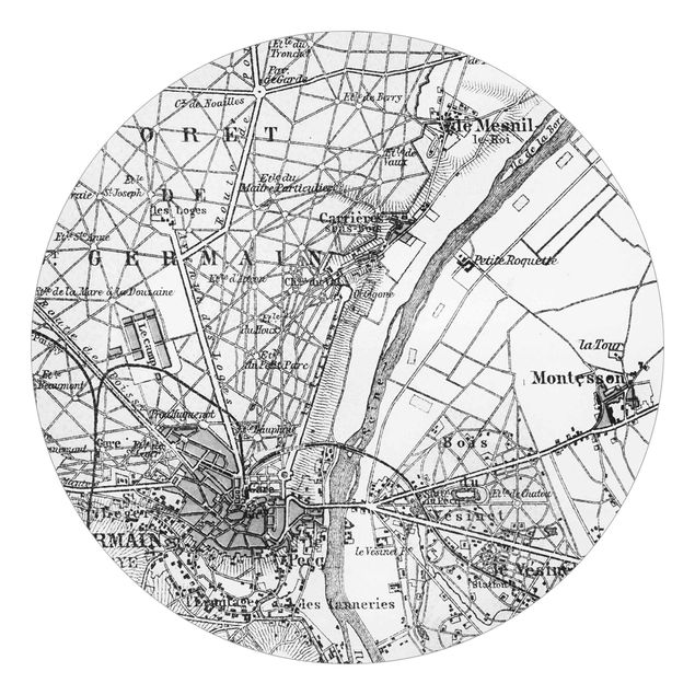 Carta da parati planisfero Mappa vintage St Germain Parigi