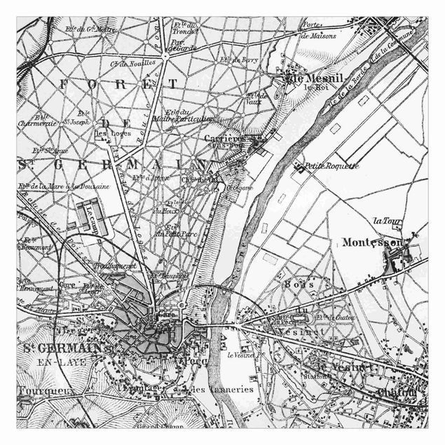Carta da parati planisfero Mappa vintage St Germain Parigi