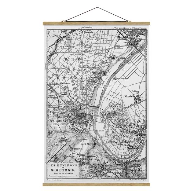 Quadri mappamondo Mappa vintage St Germain Parigi