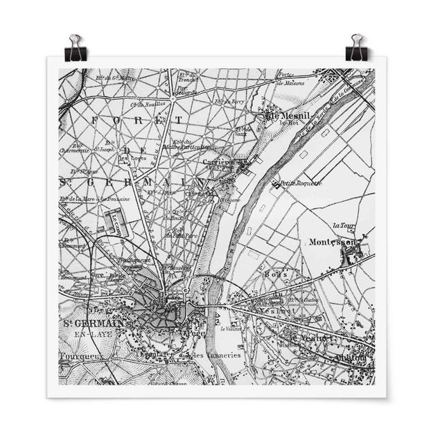 Quadri vintage Mappa vintage St Germain Parigi