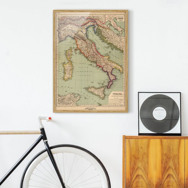 Quadri vintage Mappa vintage Italia