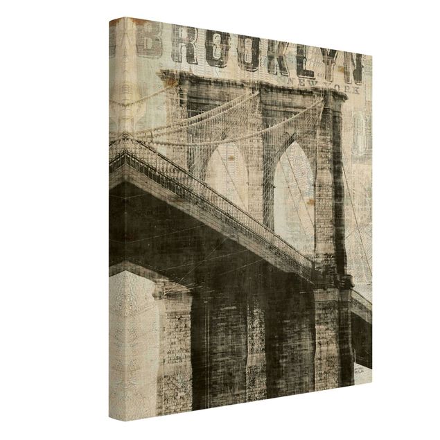 Quadro vintage Vintage NY Ponte di Brooklyn