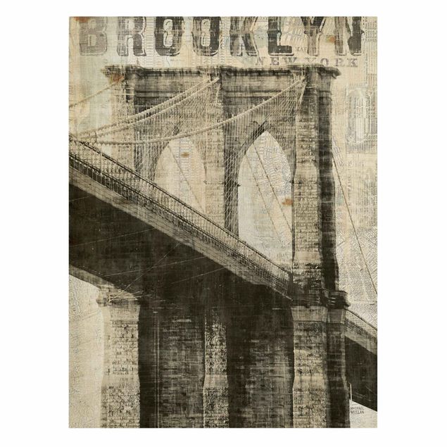 Quadro città Vintage NY Ponte di Brooklyn