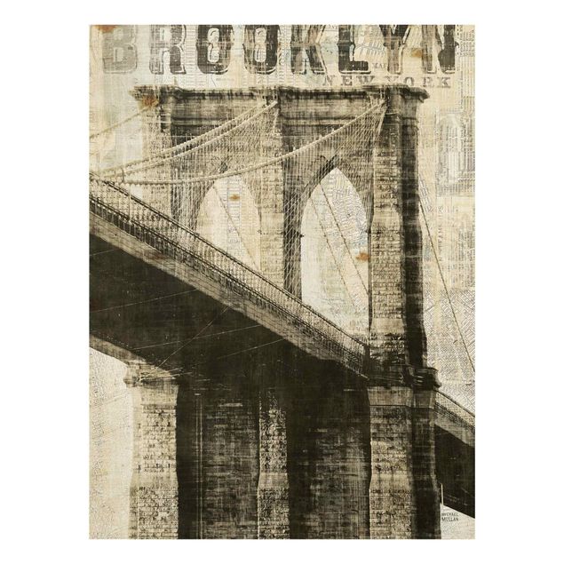 Quadro città Vintage NY Ponte di Brooklyn