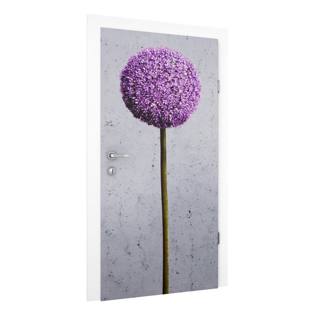 Carte da parati per porte con fiori Allium fiore a testa tonda