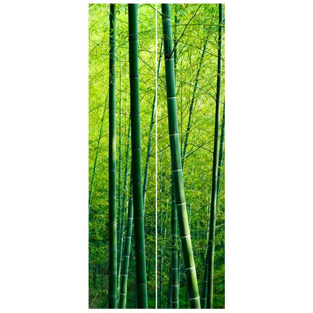 Carte da parati per porte 3d Foresta di bambù